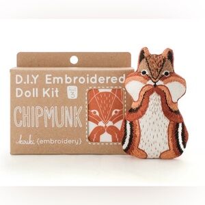 Chipmunk DIY Embroidered Doll Kit